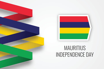 Mauritius independence day illustration template design