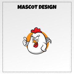 Vector food logo chicken mascot illustration vector design