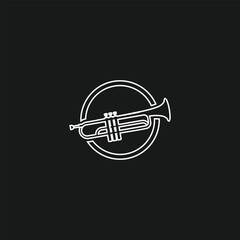 trumpet cornet logo design minimalist line logo concept