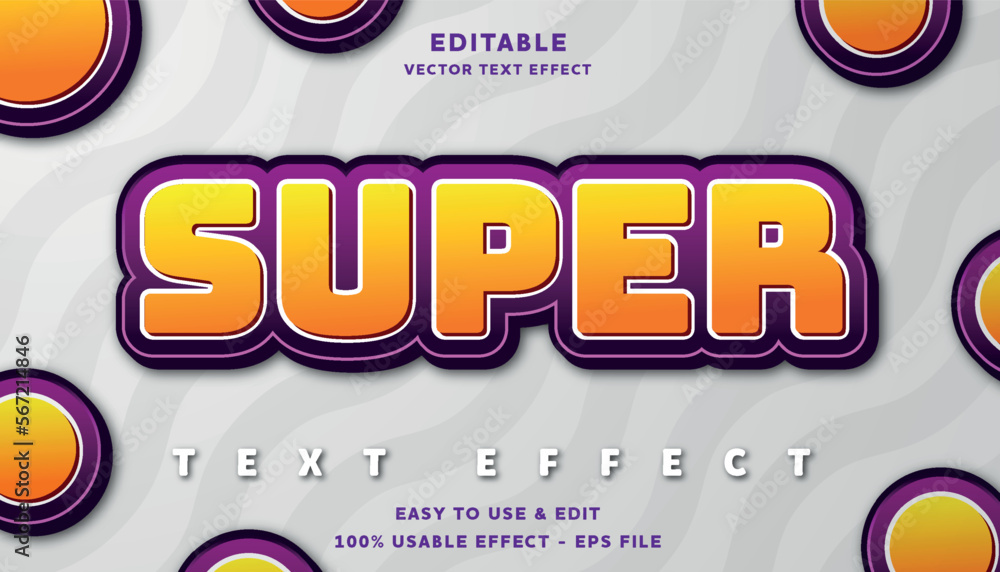 Aufkleber super editable text effect with modern and simple style, usable for logo or campaign title