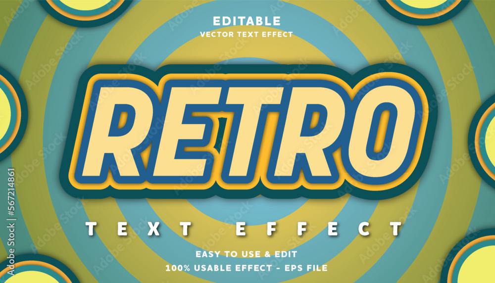 Poster retro editable text effect with modern and simple style, usable for logo or campaign title