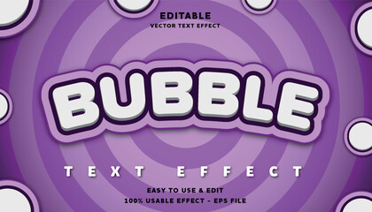 buble editable text effect with modern and simple style, usable for logo or campaign title