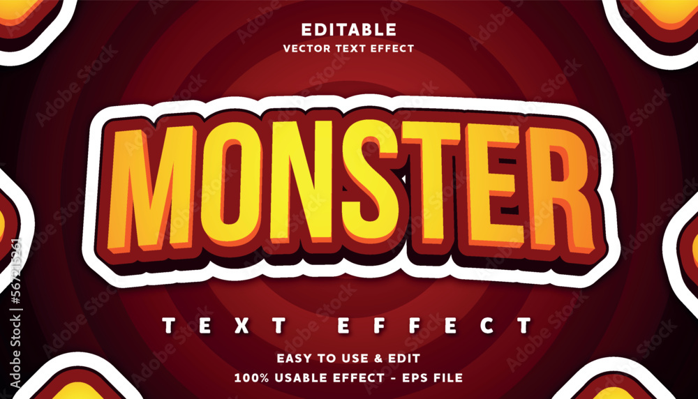 Poster monster editable text effect with modern and simple style, usable for logo or campaign title