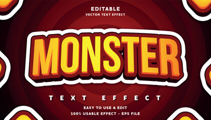 monster editable text effect with modern and simple style, usable for logo or campaign title © Al