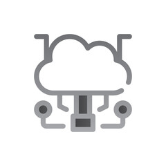 cloud sync two tone gradient icon