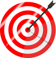 Dart icon sign symbol red white design transparent background