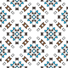 Vector geometric ornament in ethnic style. Seamless pattern with  abstract shapes, repeat tiles. Vintage retro texture. . Repeating pattern for decor, fabric,textile and fabric .