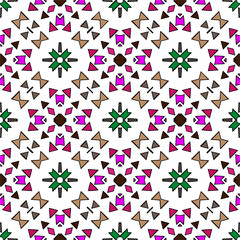 Vector geometric ornament in ethnic style. Seamless pattern with  abstract shapes, repeat tiles. Vintage retro texture. . Repeating pattern for decor, fabric,textile and fabric .