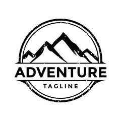 mountain adventure logo design vector template