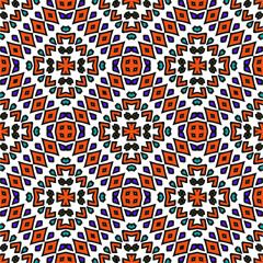 Vector geometric ornament in ethnic style. Seamless pattern with  abstract shapes, repeat tiles. Vintage retro texture. . Repeating pattern for decor, fabric,textile and fabric .