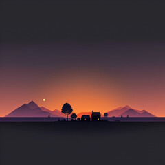 2d Illustration of Minimalist Background