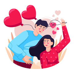 Valentine Couple Illustration