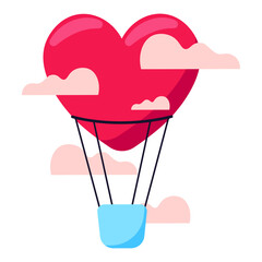 Airship Valentine Day Illustration