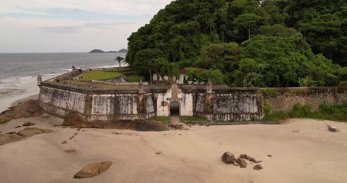 Drone at Fortress Nossa Senhora dos Prazeres at Ilha do Mel, Parana, Brazil