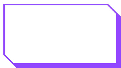 Purple rectangular box frame with transparent background