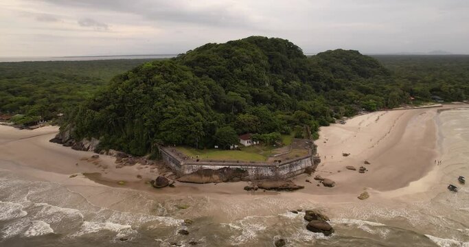 Drone at Fortress Nossa Senhora dos Prazeres at Ilha do Mel, Parana, Brazil