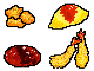 お子様ランチのドット絵