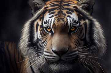 Fototapeta premium illustration of the black and white tiger