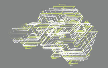 Vector linear composition, background, texture. Volumetric structure located in space. Artistic geometric background.