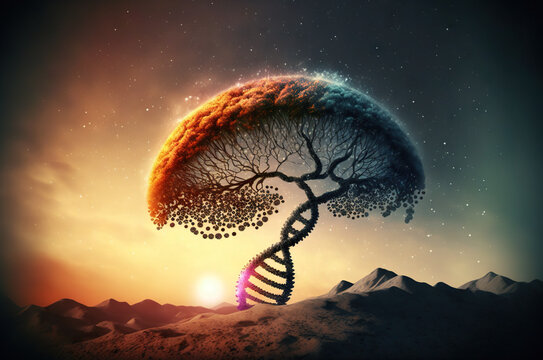 illustration of the closeup dna