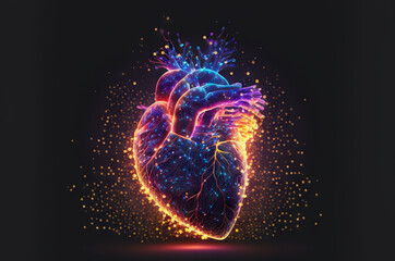 illustration of the neon heart