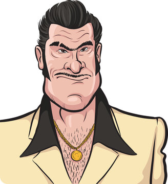 cartoon mafia man on white background - PNG image with transparent background