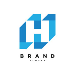 Obraz premium Geometric letter H logo design for your brand or business