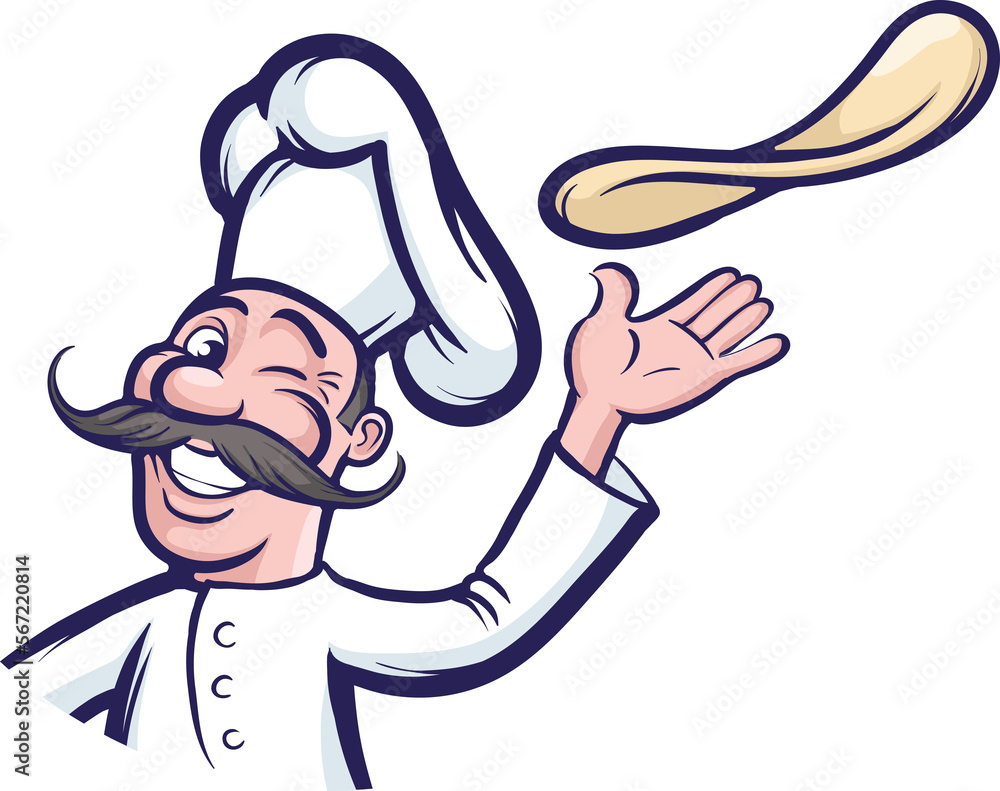Poster jolly pizza chef - png image with transparent background