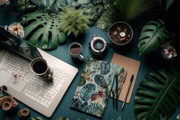 Due to the pandemic, the freelance and 'work from home' economies have exploded. With that comes a boom of workspace flat lays and styled home offices stock photos