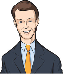 smiling handsome businessman on white background - PNG image with transparent background