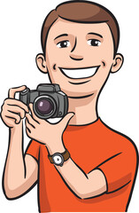 smiling photographer - PNG image with transparent background