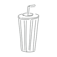 simple doodle line art fast food coloring book
