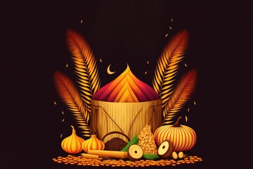 Happy Lohri Punjabi religious holiday background for harvesting festival of India vector illustration