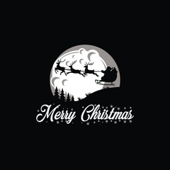 Awesome Merry Christmas Premium Illustration Logo Vector