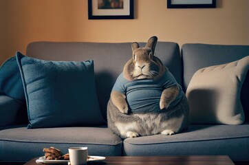 Rabbit Thinking About His Food Choices Generative AI