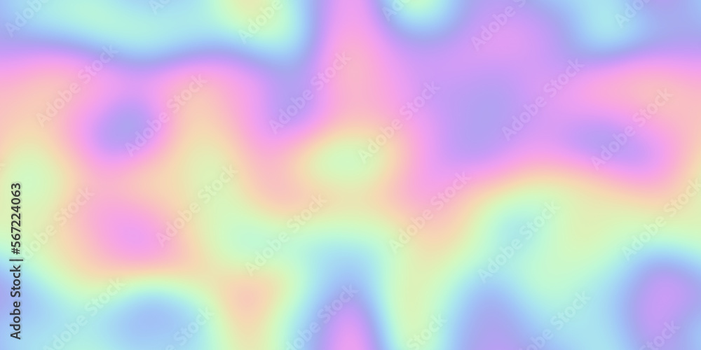 Wall mural seamless y2k retro futurism iridescent playful pastel holographic heatmap ombre gradient blur backgr
