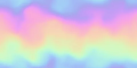 Fotobehang Seamless Y2K Retro Futurism iridescent playful pastel holographic heatmap ombre gradient blur background texture. Modern opalescent pale rainbow abstract color swirl nostalgic webpunk pattern backdrop © Unleashed Design