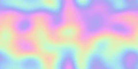 Fototapeten Seamless Y2K Retro Futurism iridescent playful pastel holographic heatmap ombre gradient blur background texture. Modern opalescent pale rainbow abstract color swirl nostalgic webpunk pattern backdrop © Unleashed Design