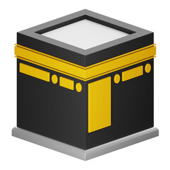 Kaaba 3D Illustration. Kaaba 3D Icon.