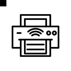 smart printer icon line style vector