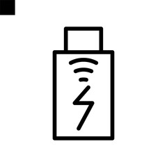 smart battery icon line style vector