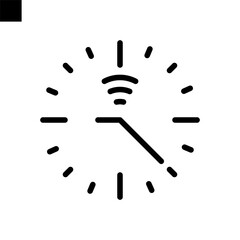 smart clock icon line style vector