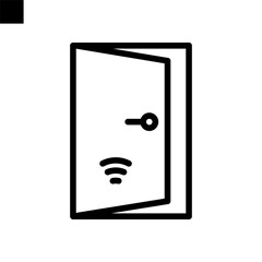 smart door icon line style vector