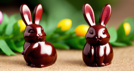Chocolate Easter Bunnies generative AI