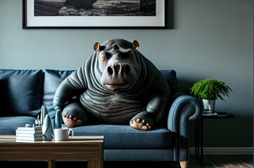 Hippo Super Big Overweight Generative AI