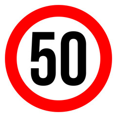 speed limit road sign of 60 kilometres per hour