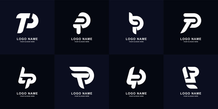 Collection letter TP or PT monogram logo design