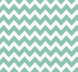 Fototapeta premium Mint waves zig zag background texture. Popular green zigzag chevron pattern on white background