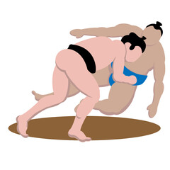 Sumo Wrestler Emoticon Illustration