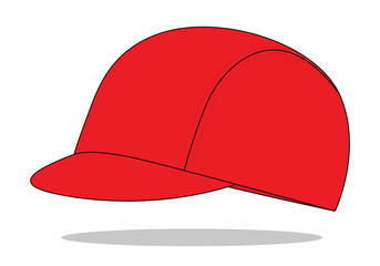 Fototapeta premium Blank Red 3 Panel Cap Template On White Background, Vector File